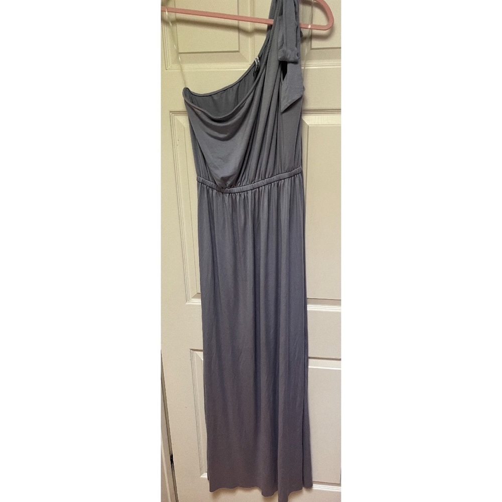 Rachel Pally Light Blue One Shoulder Tie Maxi Dress, 1X